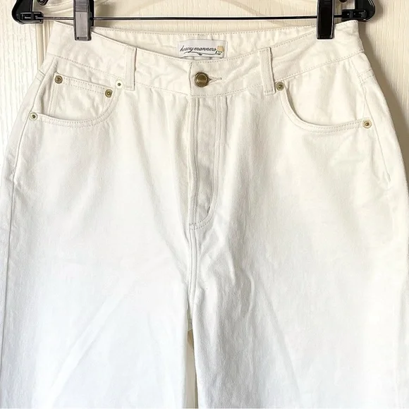 Heavy Manners Vanilla Sky Low Rise Baggy Denim White Cotton 30 NWT - Picture 4 of 9